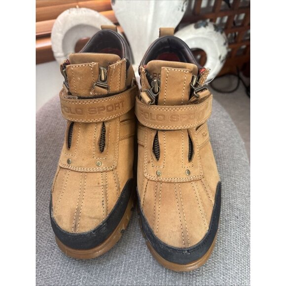 Ralph Lauren Men's Leather Duck Boots Low Top Polo Sport Size 9 - Picture 1 of 12